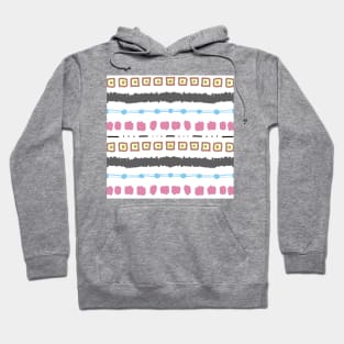 Geometric shapes and forms on a white background of various shapes. Handmade drawn various shapes and doodle prints and pattern design. Hoodie